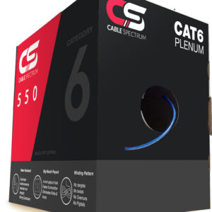Cat6 Plenum Bare Copper UTP 4-pairs Network CMP 1000Ft 23AWG Solid